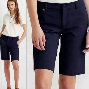 Lauren Ralph Lauren Hyanni Sport Navy Blue Chino Shorts Womens 8